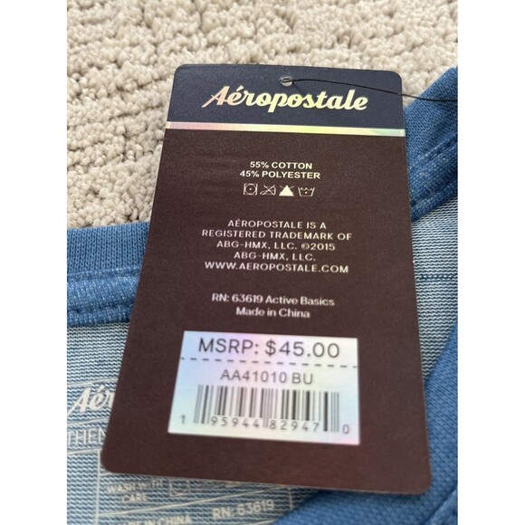 Aeropostale Men's Large Shirt Blue Long Sleeve Sleepwear Size Small - Picture 8 of 11